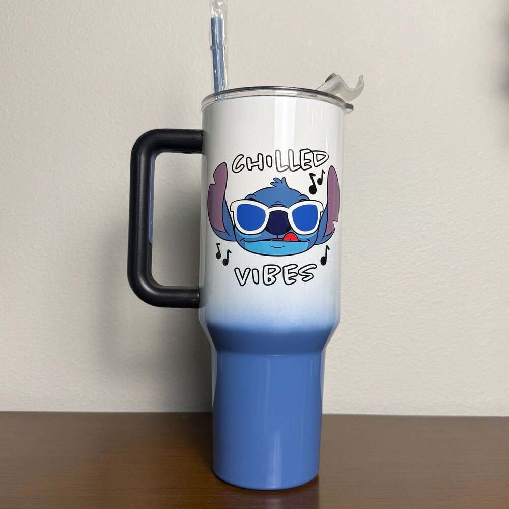 Disney Lilo & Stitch Chilled Vibes Stainless Steel Tumbler with Handle and Straw